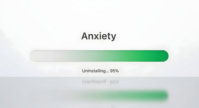 Digital Anxiety Indicator Screen with Uninstalling Progress Bar.