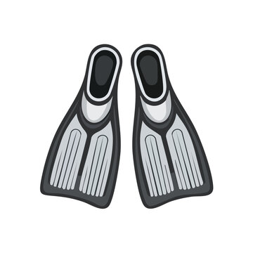 Title silhouettes diving flippers pair with flippers silhouette snorkeling swimming equipment