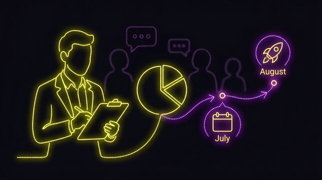 Entrepreneur planning startup launch and project timeline
