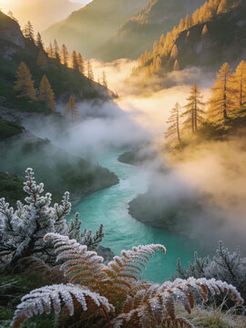 Autumn in Altai Republic: Golden Larch Forests and Alpine Streams