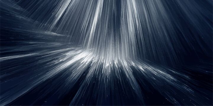 An abstract blue digital background features a futuristic pattern of glowing light rays and motion energy textures reminiscent of space and the deep sea