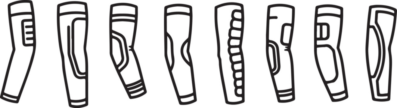 Line art icons set of musical notes simple and clean vector Vector