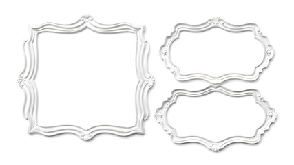 Fototapeta premium Ornate White Frames on White Background.