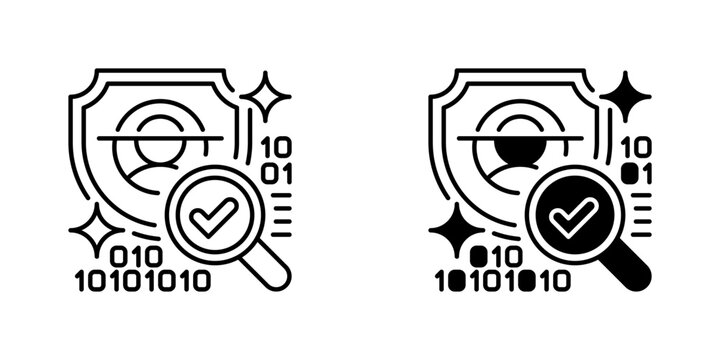Background Check Vector Line Icon for Recruitment