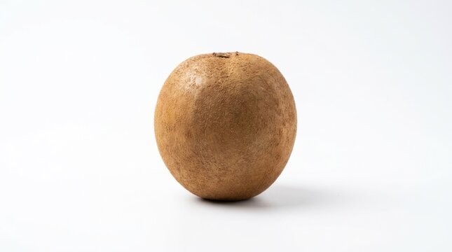 Single Whole Sapodilla Fruit Isolated on White Background