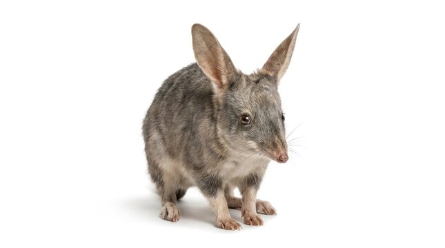 Greater Bilby Standing on White Background