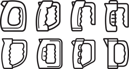 Black line icons set of letters a b c and d Vector © Sazid
