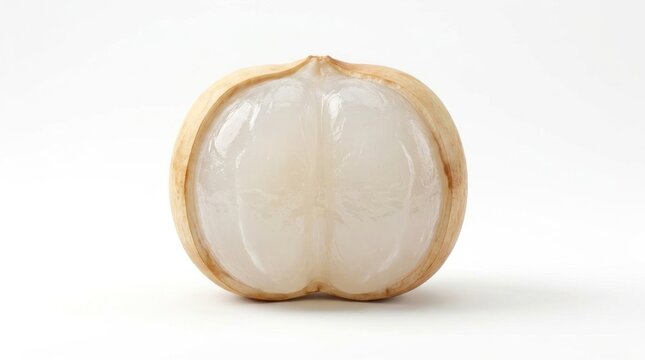 Peeled Langsat Fruit Isolated on White Background