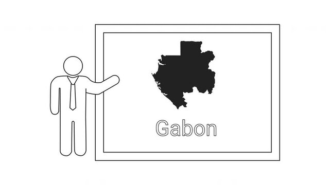 Presentation of Gabon Map and Information by a Speaker.