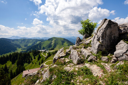 Mountain hiking Wallberg and Setzberg mountain, Bavaria, Germany