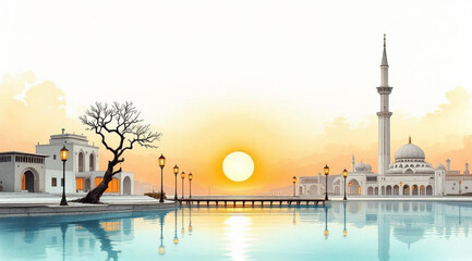 Obraz premium venice skyline at sunset