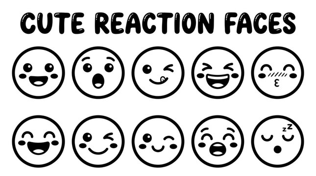Collection of cute reaction faces.