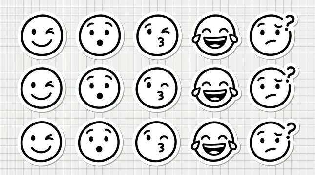 Collection of Various Emoticon Faces.