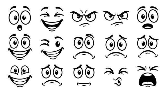 Collection of cartoon emoticon faces.