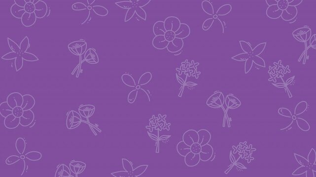Purple flower seamless background animation suitable for online meeting background, invitations, greeting cards, stationery, and digital backgrounds.