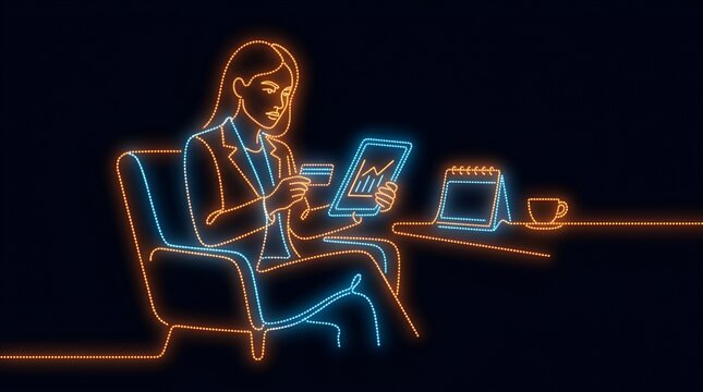 Businesswoman using credit card for online transaction on tablet
