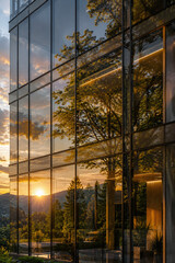 Fototapeta premium Sunset Glass Elegance