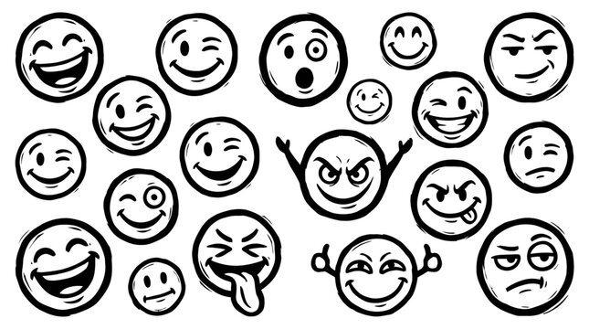 Collection of various emoticon faces.