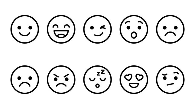 Collection of various emoticon faces.