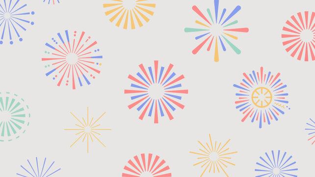 Colorful fireworks display exploding in night sky with vibrant sparks