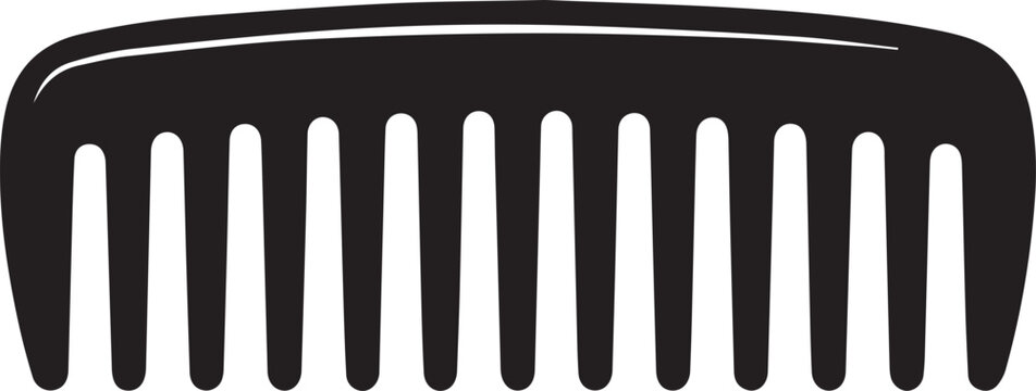Modern Black Comb Icon Vector Illustration for Web Mobile Beauty and Grooming Applications