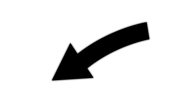Bright glowing black arrow overlay with dynamic neon light effect for transitions, highlights, presentations, commercials, and professional video editing projects, alpha channel