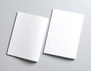 Fototapeta premium Blank White Brochure Mockup on a Light Gray Background.