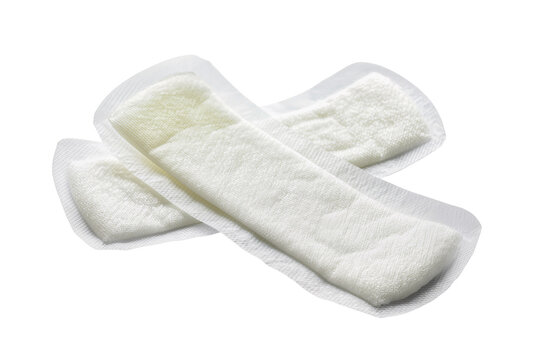 Isolated two white criss-crossed panty liners for feminine hygiene daily comfort and freshness