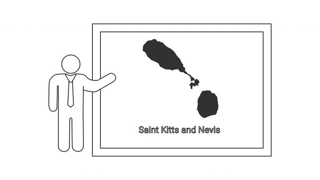 Presentation of Saint Kitts and Nevis Map by a Teacher.
