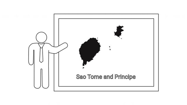 Presentation of Sao Tome and Principe Map by a Business Person.