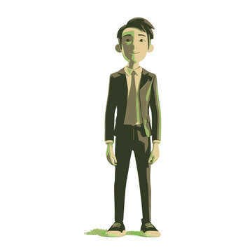 bussines man office life illustration