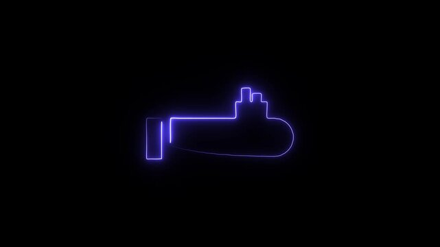 Glowing blue neon electric plug icon on black background