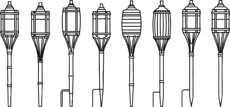 Vector illustration set of eight electric guitar types isolated Vector