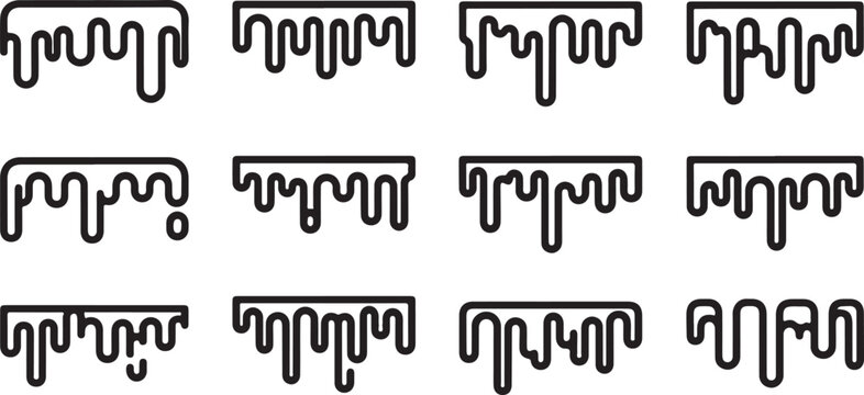 Set of numbered labels from 1 to 12 in simple font Vector