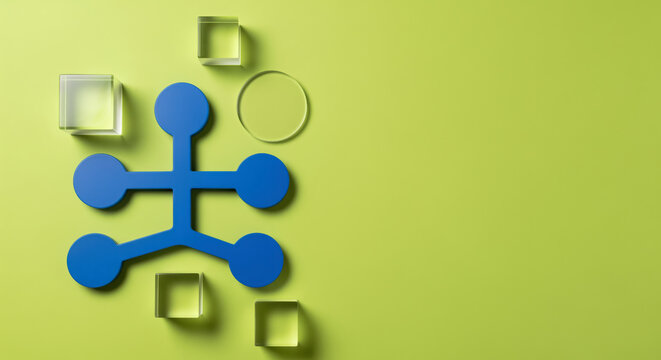 Node map for API integration and data lineage shows a hub connection model for database schema, software documentation, automation planning and platform mapping explainer with open copy space