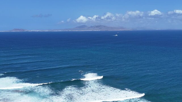 survol de Corralejo &agrave; Fuerteventura aux Canaries