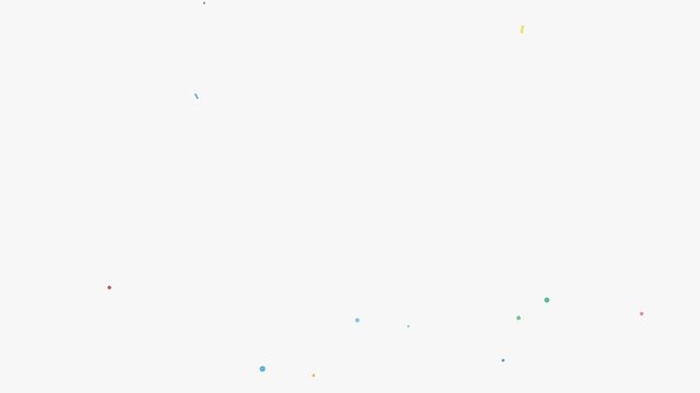 Minimalist pattern with small colorful dots and circles on a clean light background