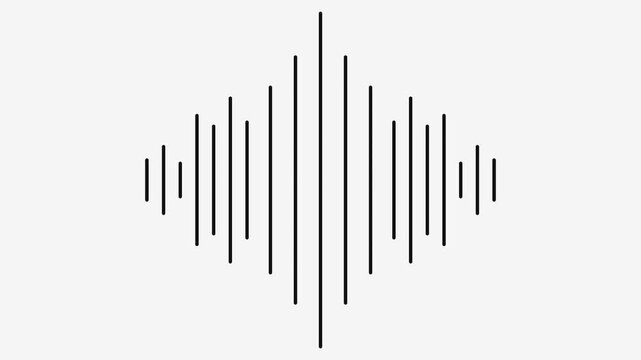 Black audio sound wave frequency lines forming a diamond shape