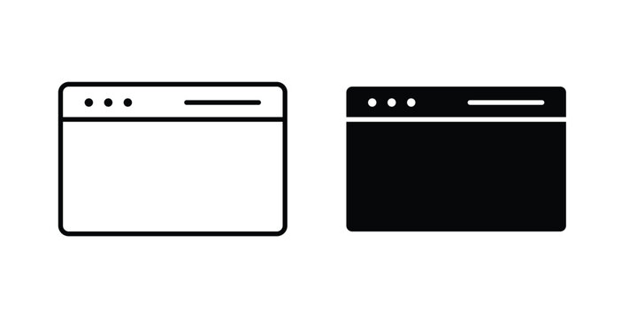 Browser window icon vector art set