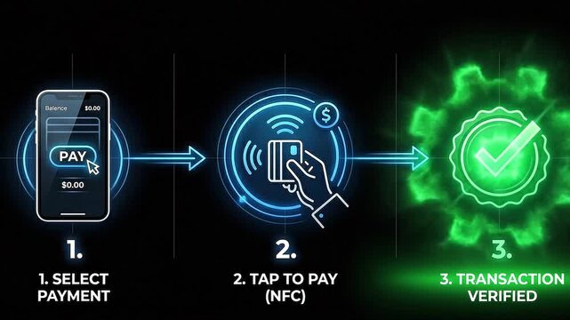 Step by step mobile payment process with nfc technology