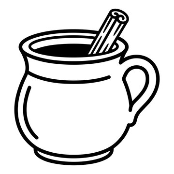 Mexican Jarrito de Barro with Cinnamon Stick Traditional Drink.