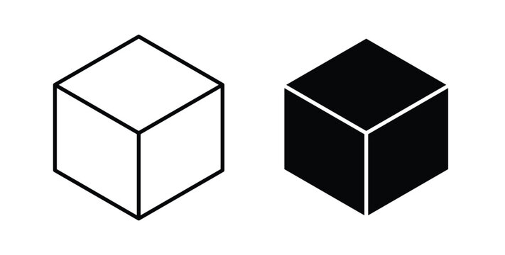 Cube icon vector art set