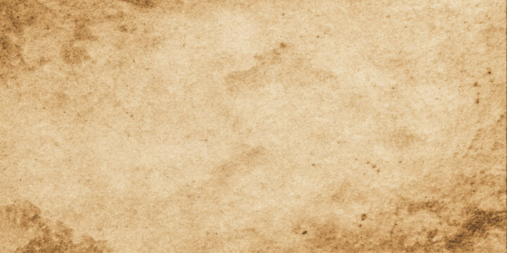 An antique vintage parchment paper background with a stained and grungy brown texture, perfect for an ancient blank manuscript or retro design sheet