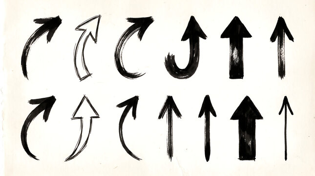Hand Drawn Ink Arrows Set