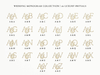 Obraz premium Elegant Wedding Monogram Collection Features Luxurious Initials with alavidhanu Style