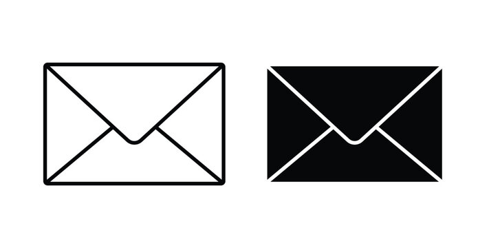 Email button icon vector art set