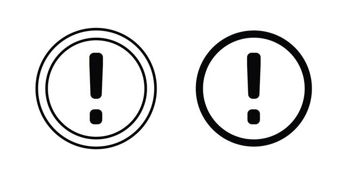 Exclamation button icon vector art set