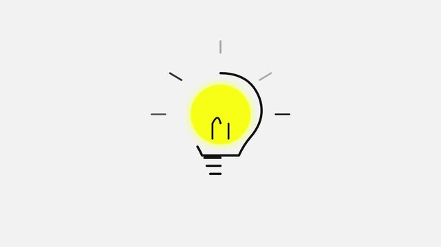 Bright yellow light bulb icon representing a new idea or creative solution