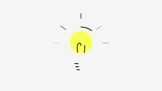 Minimalist yellow light bulb icon representing a bright idea and innovation