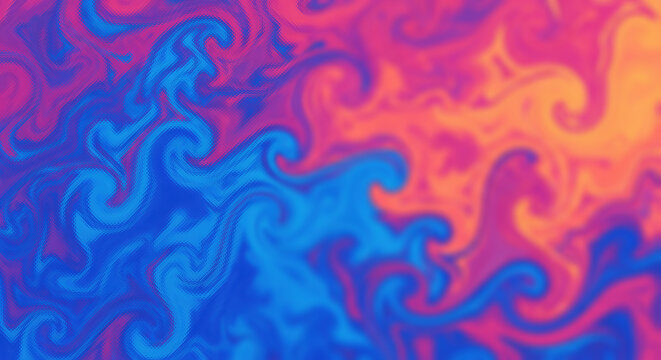 Vibrant swirling color gradient abstract wave patterns with blue and orange transitions swirls